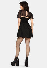 Miranda Puff Sleeve Lace Up Mini Dress