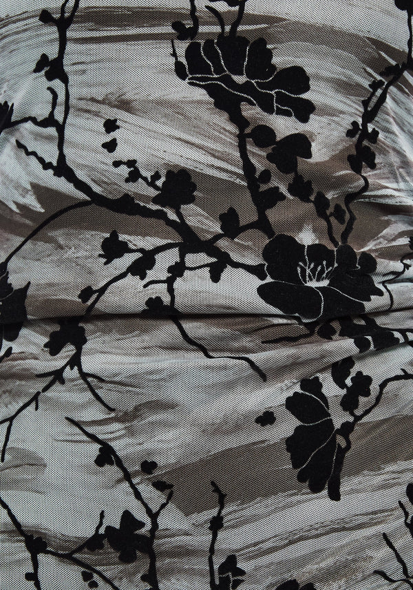 Wytchelm Sleeveless Flocked Midaxi Dress - Blue