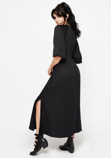 Veil Floral Embroidered Batwing Midaxi Dress