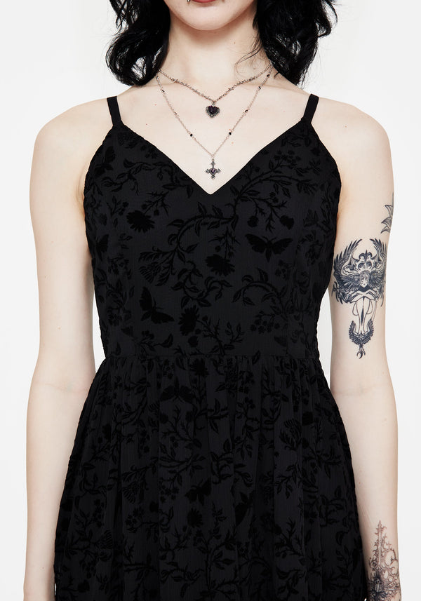 Faustina Flocked Chiffon Maxi Cami Dress