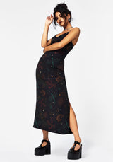 Phoenix Dragon Printed Cami Midi Dress