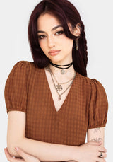 Soleil Cotton-Blend Prüfen Mini Kleid