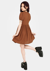 Soleil Cotton-Blend Prüfen Mini Kleid