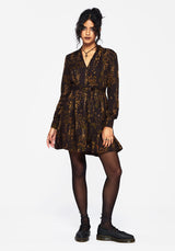 Azazel Snake Printed Belted Mini Dress