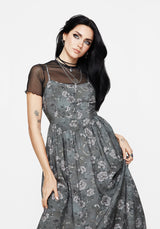 Meadow Floral Serpent Print Cami Midi Dress