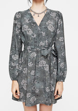 Meadow Floral Serpent Print Mini Wrap Dress