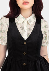 Iris Button Up Pinafore Mini Dress