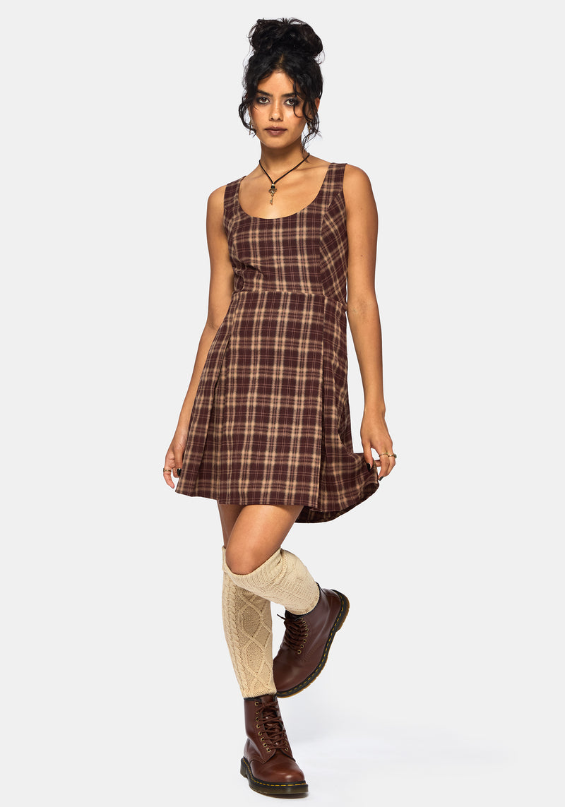Milo Check Pinafore Mini Dress