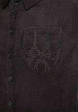 Axis Cotton Pocket Embroidered Mini Shirt Dress