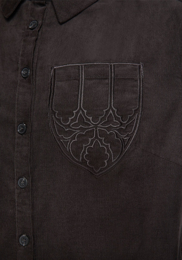 Axis Cotton Pocket Embroidered Mini Shirt Dress