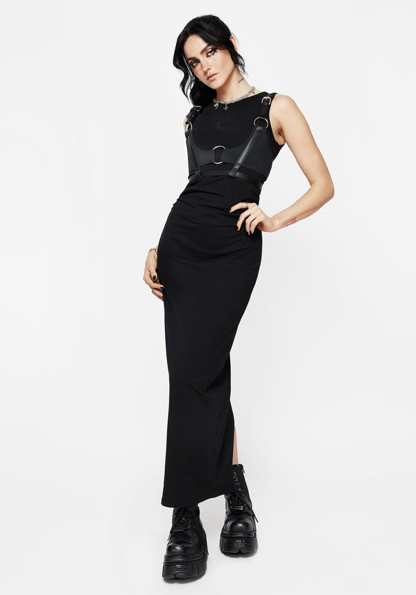 Fright Cotton Pentagram Embroidered Maxi Dress