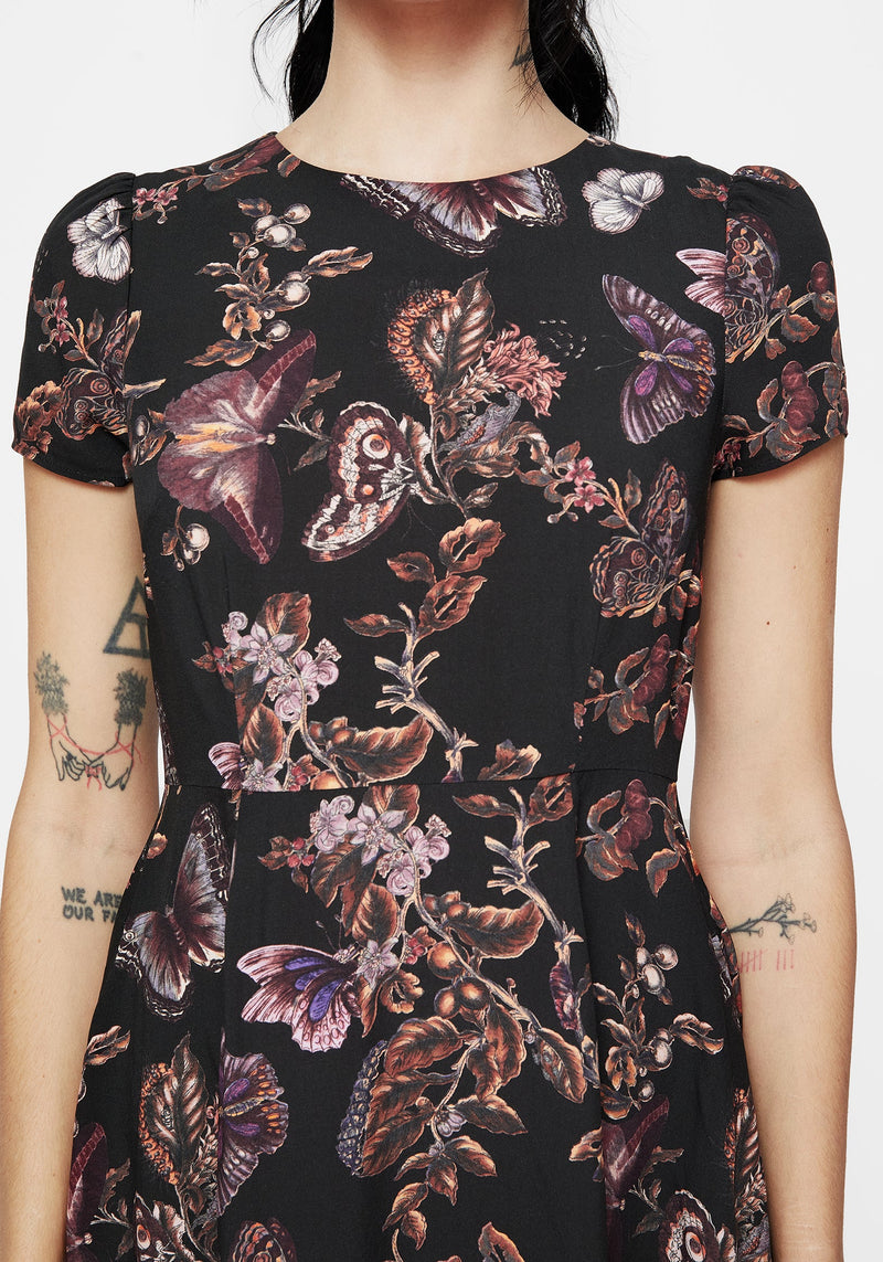 Eloise Floral Butterfly Print Mini Dress