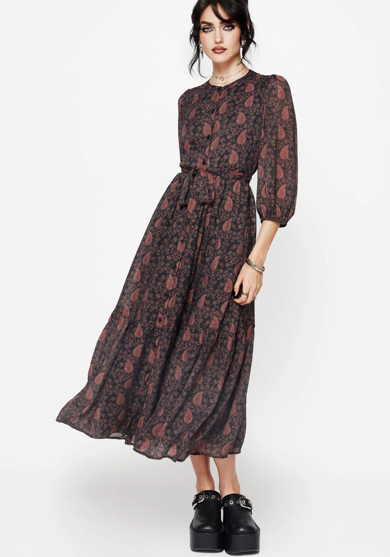 Isola Paisley Shift Midaxi Dress