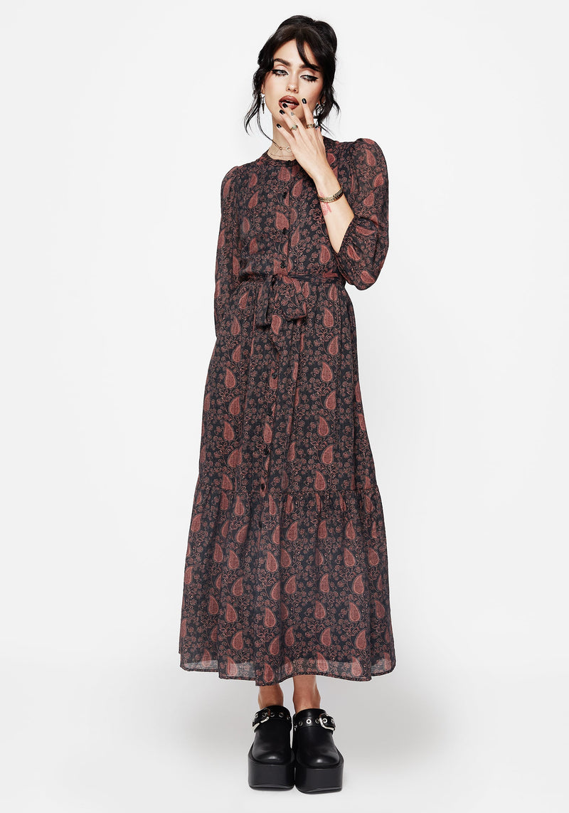 Isola Paisley Shift Midaxi Dress