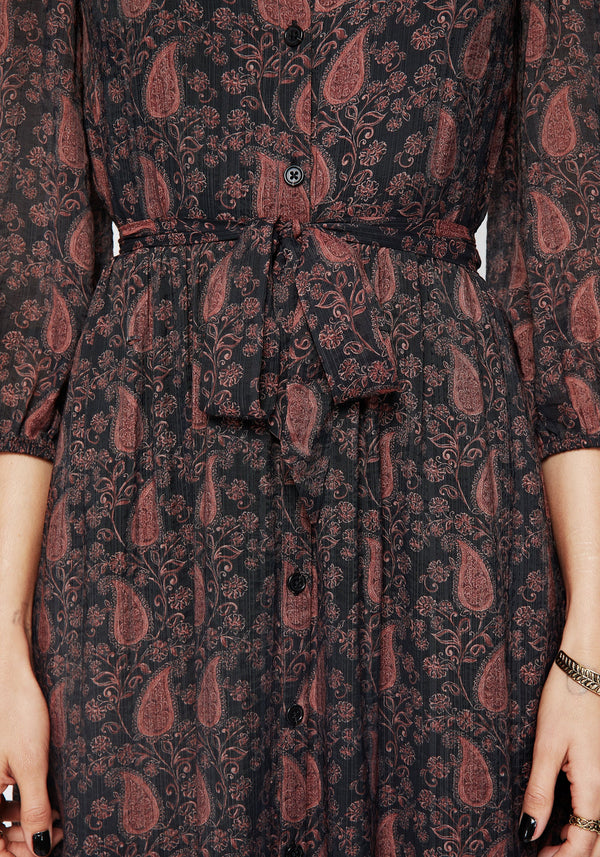 Isola Paisley Shift Midaxi Dress