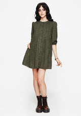 Francesca Dragon Printed Button Up Smock Mini Dress