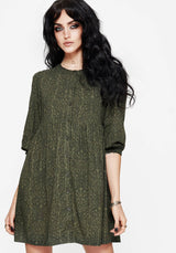 Francesca Dragon Printed Button Up Smock Mini Dress