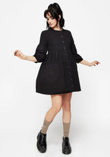 Marigold Cotton Button Up Smock Mini Dress