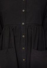 Marigold Cotton Button Up Smock Mini Dress