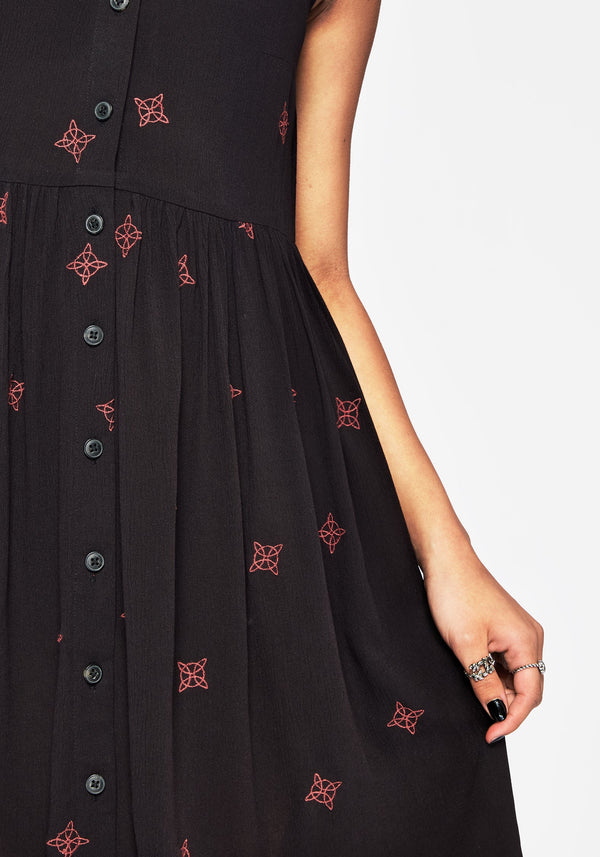Sublime Witches Knot Bestickt Mini Kleid