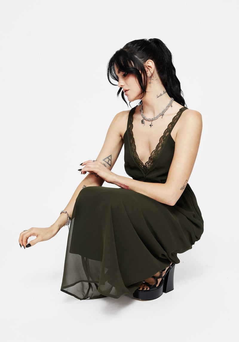 Idalia Lace Insert Cami Midi Dress