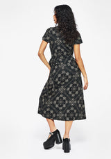 Poem Moth Print Wrap Midi Dress