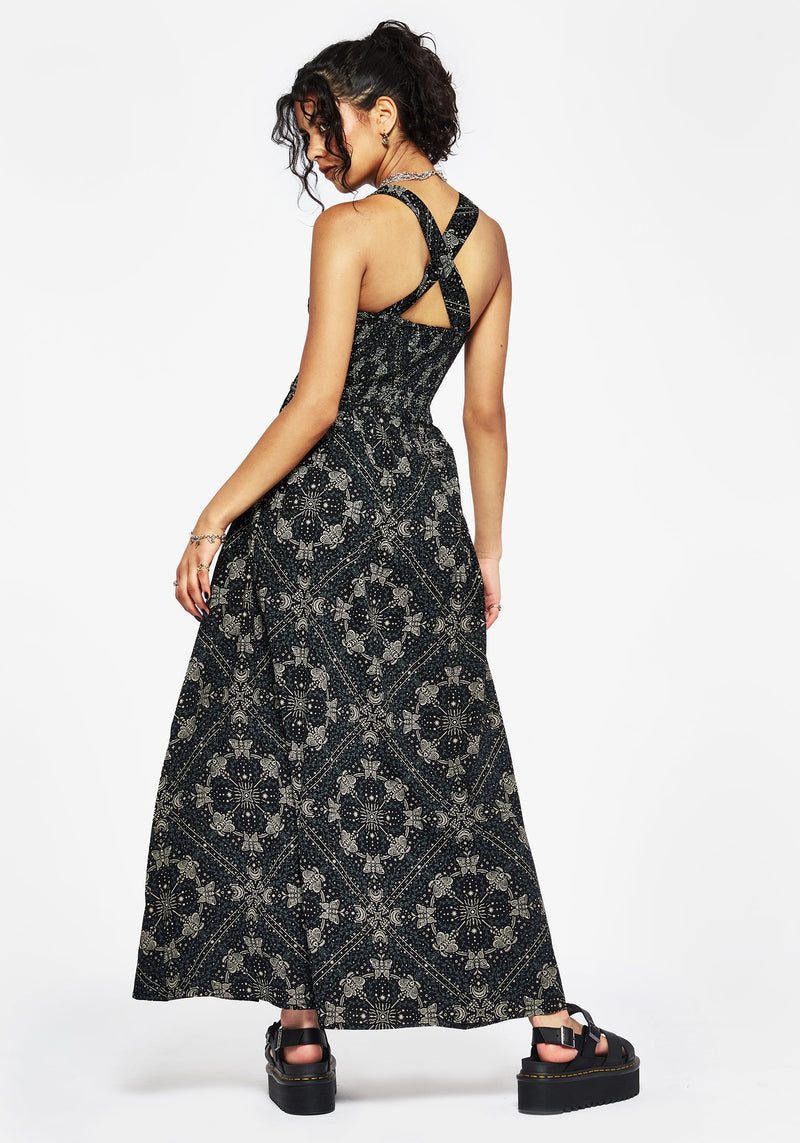 Poem Moth Print Cami Midaxi Dress