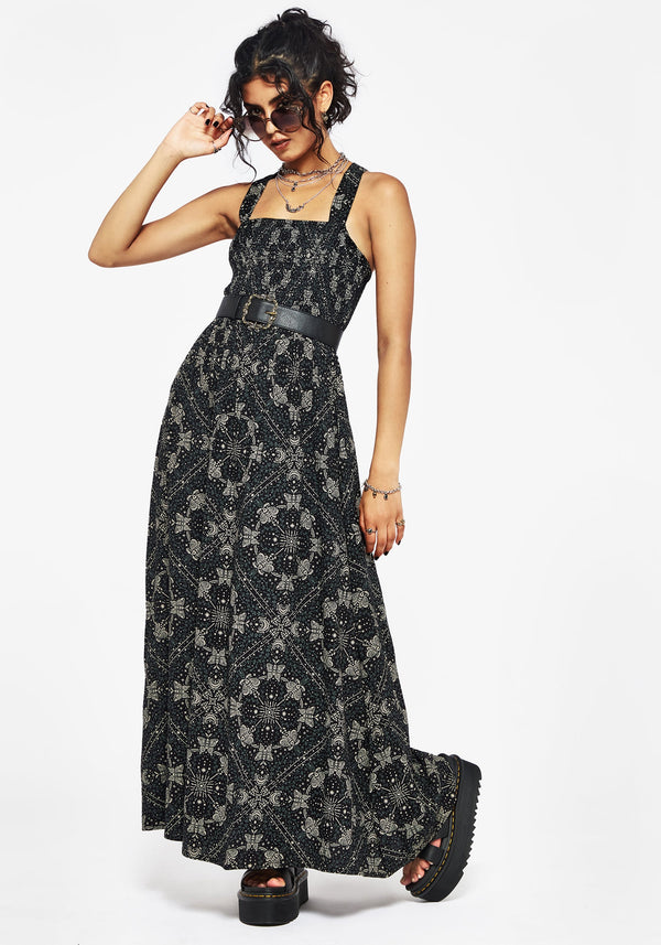 Poem Moth Print Cami Midaxi Dress