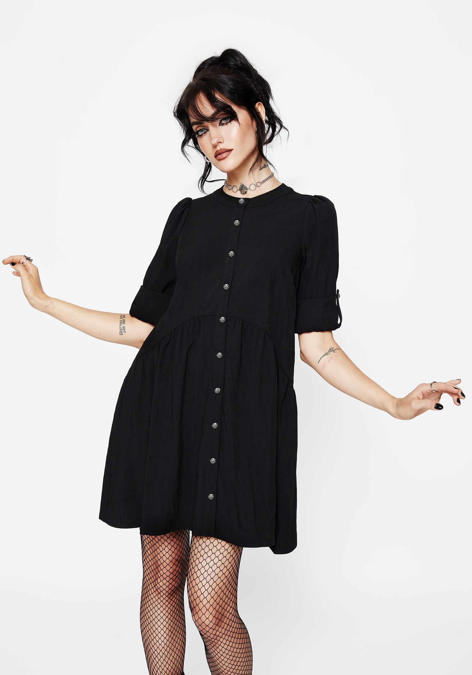 Arden Button Down Mini Smock Dress