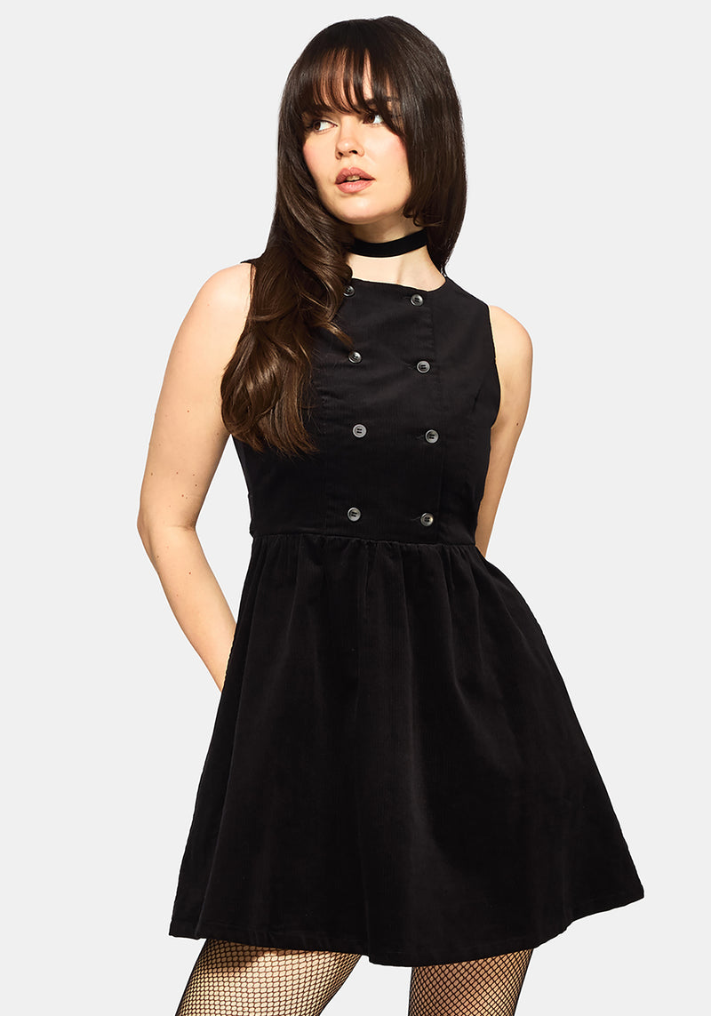 Mournia Cord Button Up Mini Dress