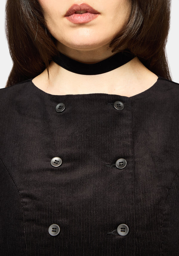 Mournia Cord Button Up Mini Dress