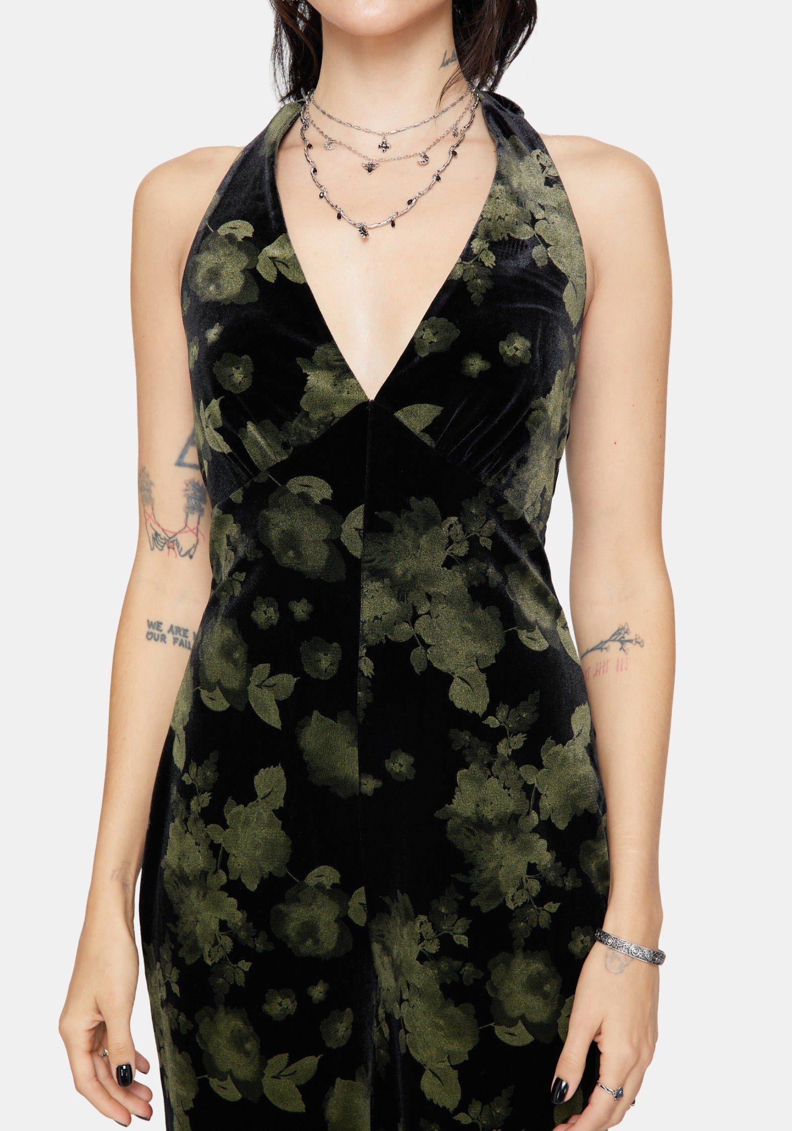 Luceria Velour Halter Neck Jumpsuit