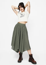 Blythe Cotton Handkerchief Hem Midaxi Skirt - Green