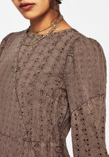 Summerisle Cotton Broderie Detail Mini Smock Dress