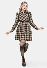 Emily Cotton Check Mini Shirt Dress