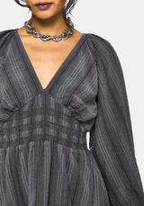 Grove Cotton Blend Stripe Smock Mini Dress