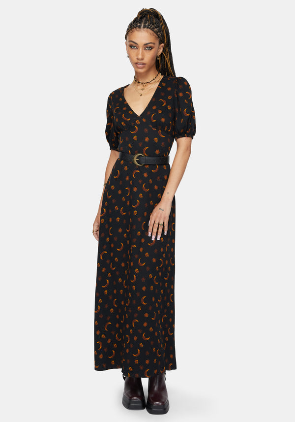 Elura Celestial Print Midaxi Dress
