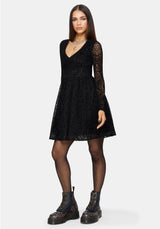 Disrupt Flocked Mesh Mini Dress