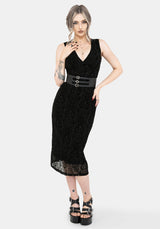 Disrupt Dragon Flocked Mesh Sleeveless Midi Dress