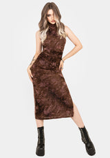 Serenade High Neck Ruched Floral Midaxi Dress