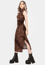 Serenade High Neck Ruched Floral Midaxi Dress