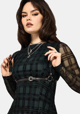 Vesica Flocked Witches Knot Godet Mini Dress