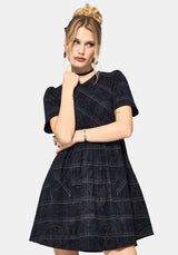 Plaith Blue Check Mini Smock Dress