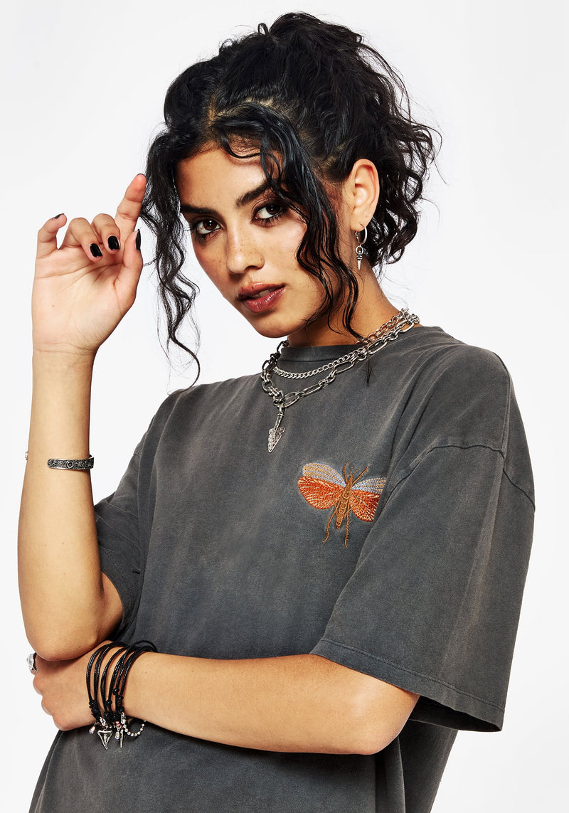 Griffinfly Cotton Embroidered Jersey Mini Tee Dress