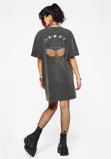 Griffinfly Cotton Embroidered Jersey Mini Tee Dress