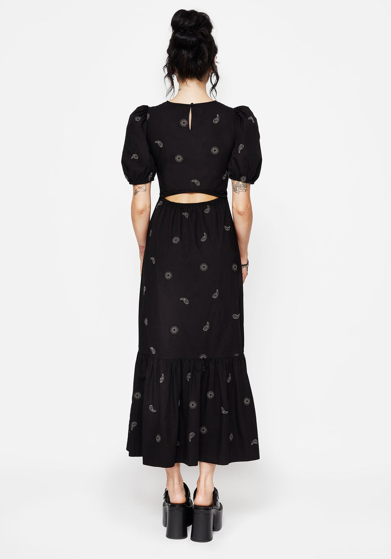 Dawn Sun Embroidered Tiered Maxi Dress