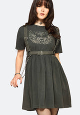 Illvminatio Bleach Graphic Cotton Mini Skater Dress