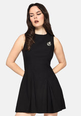 Glasmere Godet Snake Brooch Mini Dress