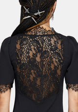 Altha Lace Back V Neck Midi Dress