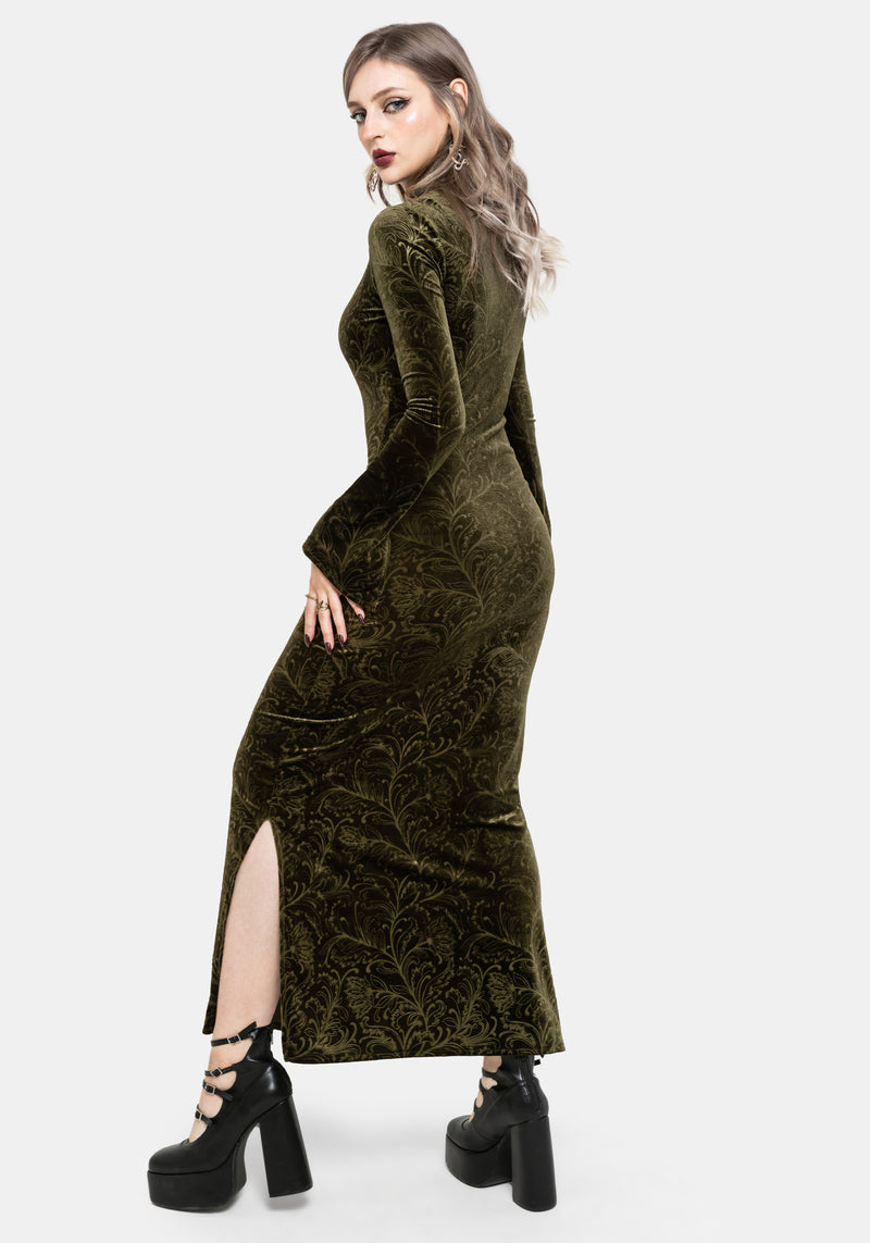 Thornshade Debossed Velour Maxi Dress